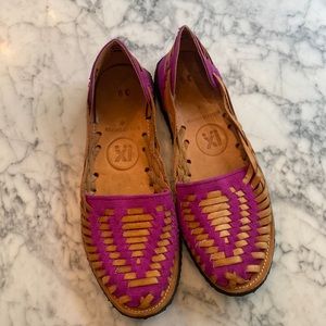 IX Style Classic Leather Woven Huarache Sandals